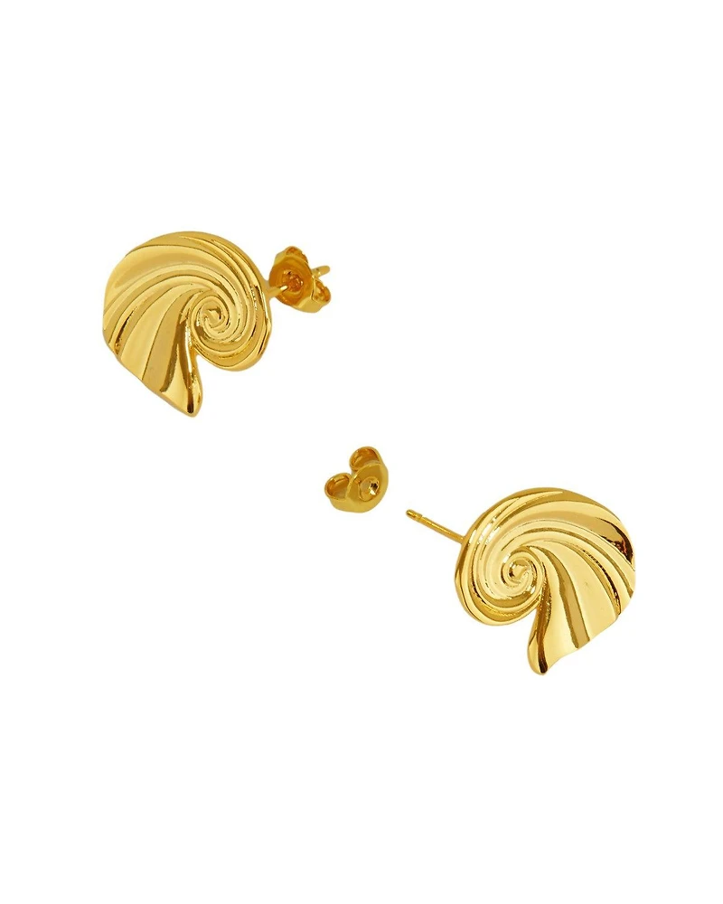 Ottoman Hands Waterproof Wave Stud Earrings