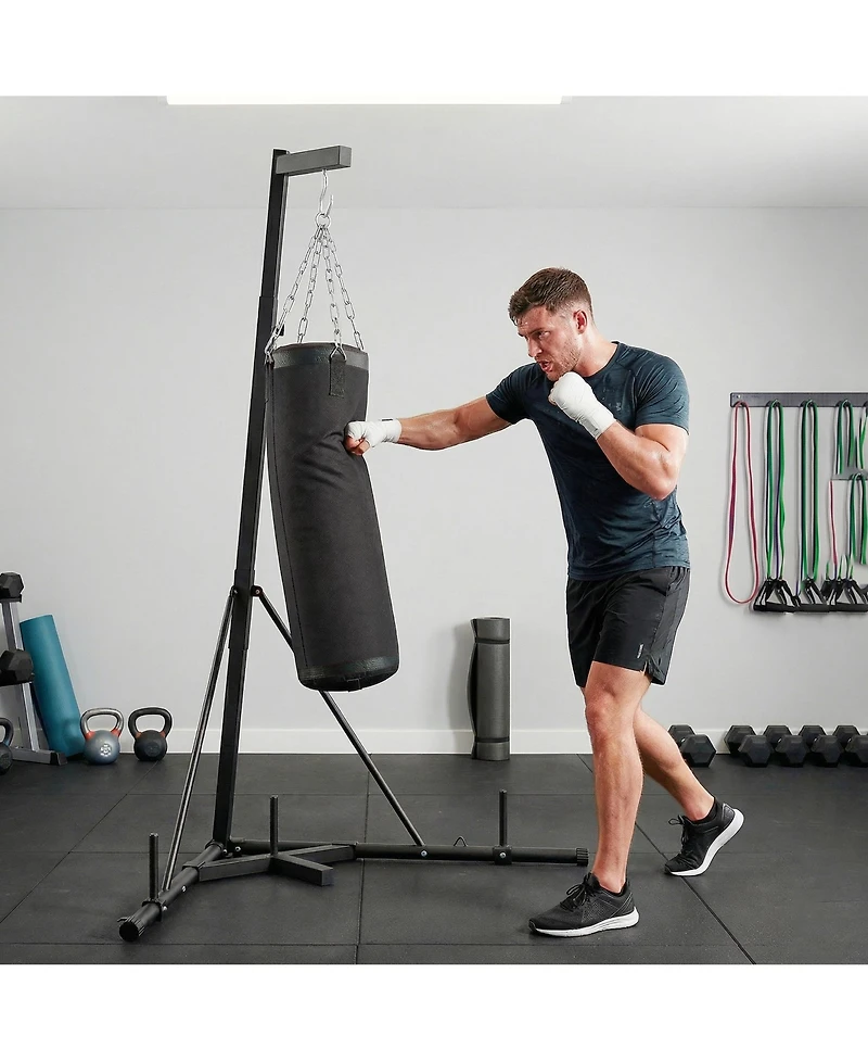 Soozier 72.8"-90.9" Adjustable Freesding Punching Bag with Sd,