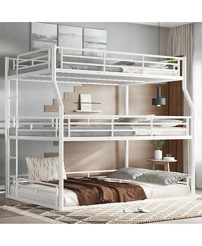 Streamdale Furniture Metal Triple Bunk Bed With Rails