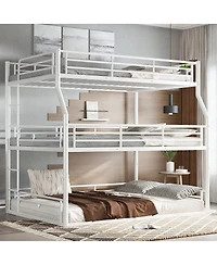 Streamdale Furniture Metal Triple Bunk Bed With Rails
