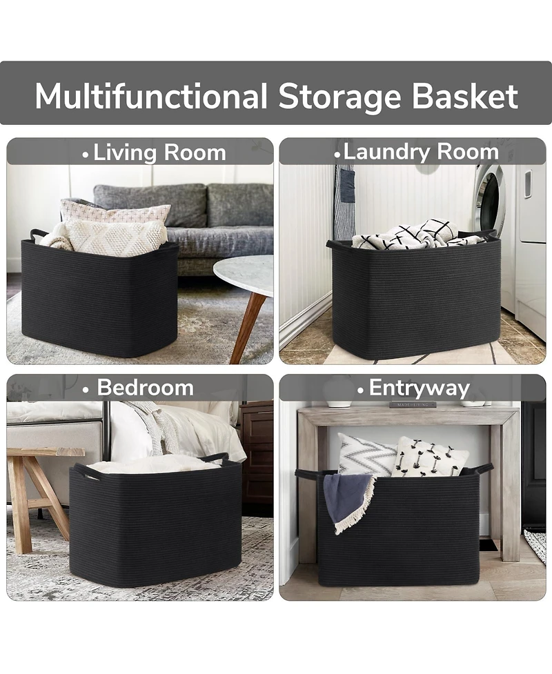 Gnuadz Woven Rope Storage Basket Rectangle