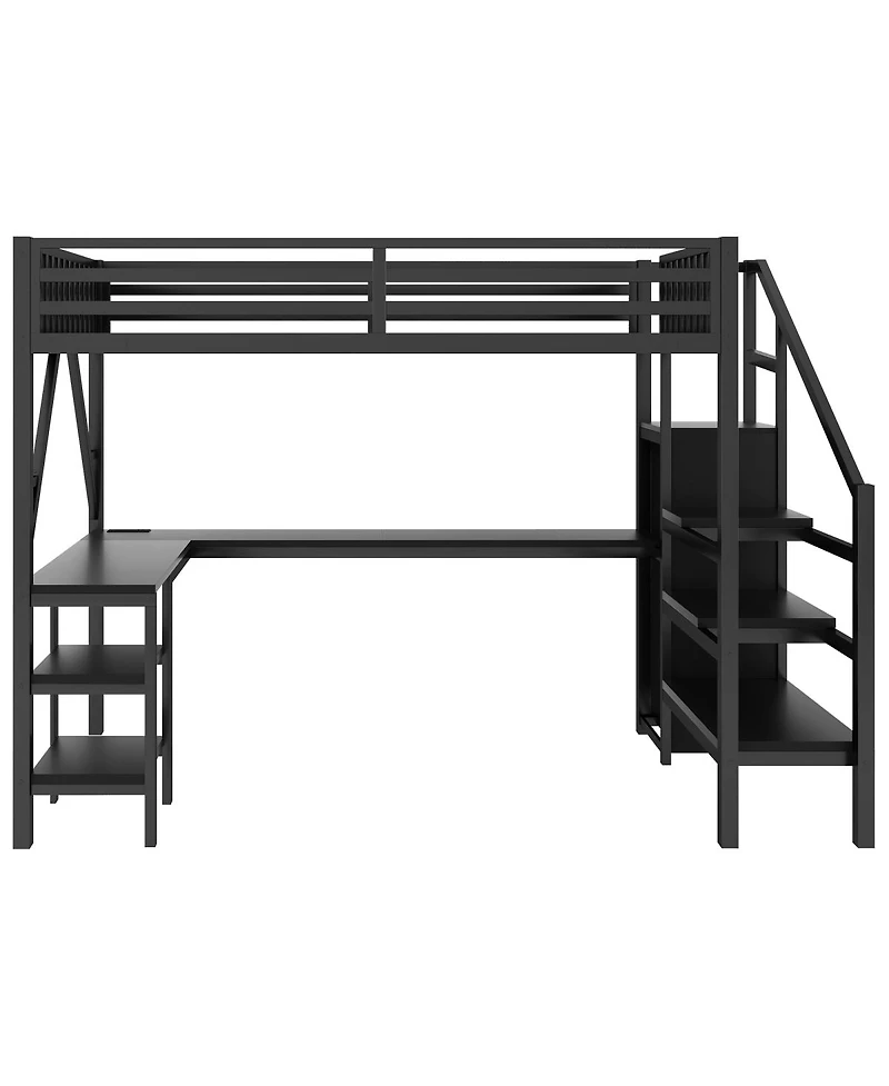 Streamdale Furniture Full Loft Bed Wardrobe