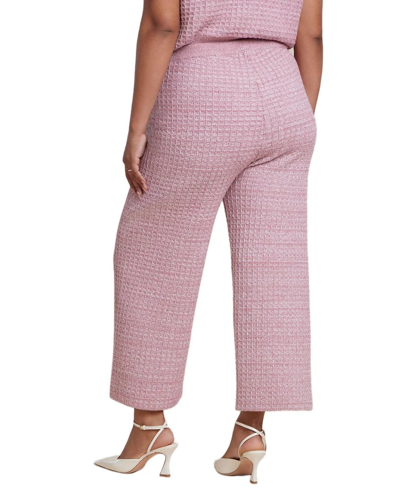 Eloquii Women's Tweed Effect Sweater Pant
