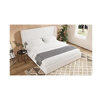 Lucky One Boucle Bed Frame, Upholstered Cloud Bed Frame with Headboard