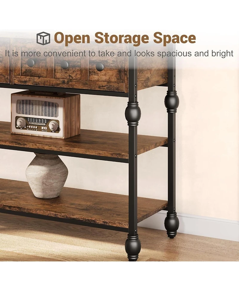 gaomon 53" 3-Tier 3-Drawer Console Sofa Table (Hallway/Living Room