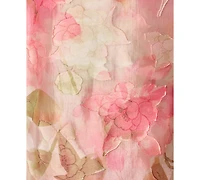 Adrianna Papell Plus Cascade Organza V-Neck Midi Dress