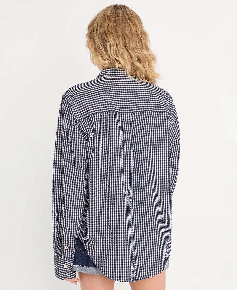 Good American Women's Cotton Seersucker Classic Shirt