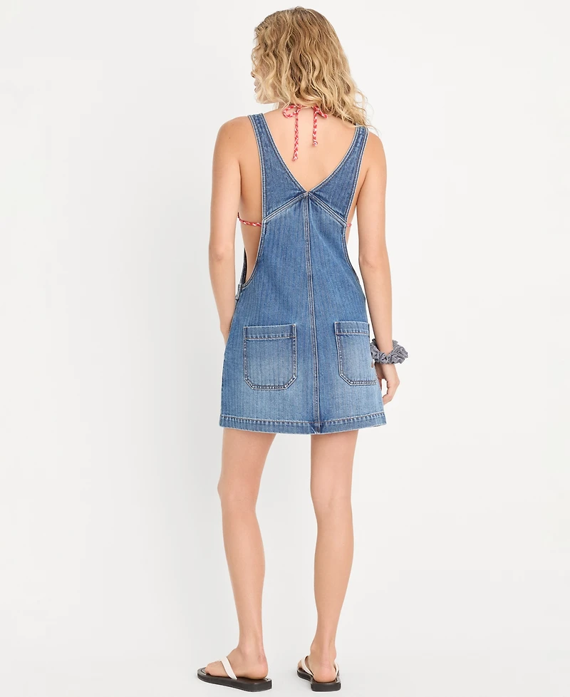 Good American Women's Cotton Dungaree Dress