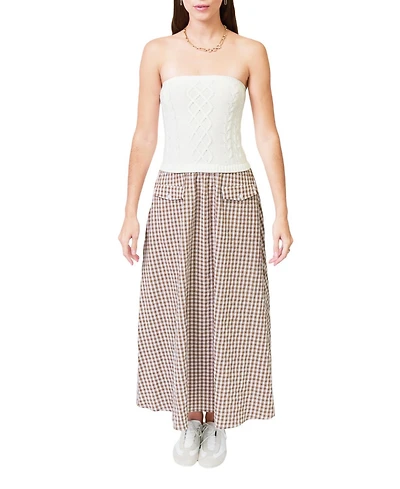 Central Park West Women's Laurel Cable Gingham Two for Dress