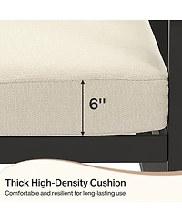 Tribesigns Outdoor Single Patio Sofa with Removable Cushions, Metal Frame Chair Thick Cushions for Patio, Balcony, Garden