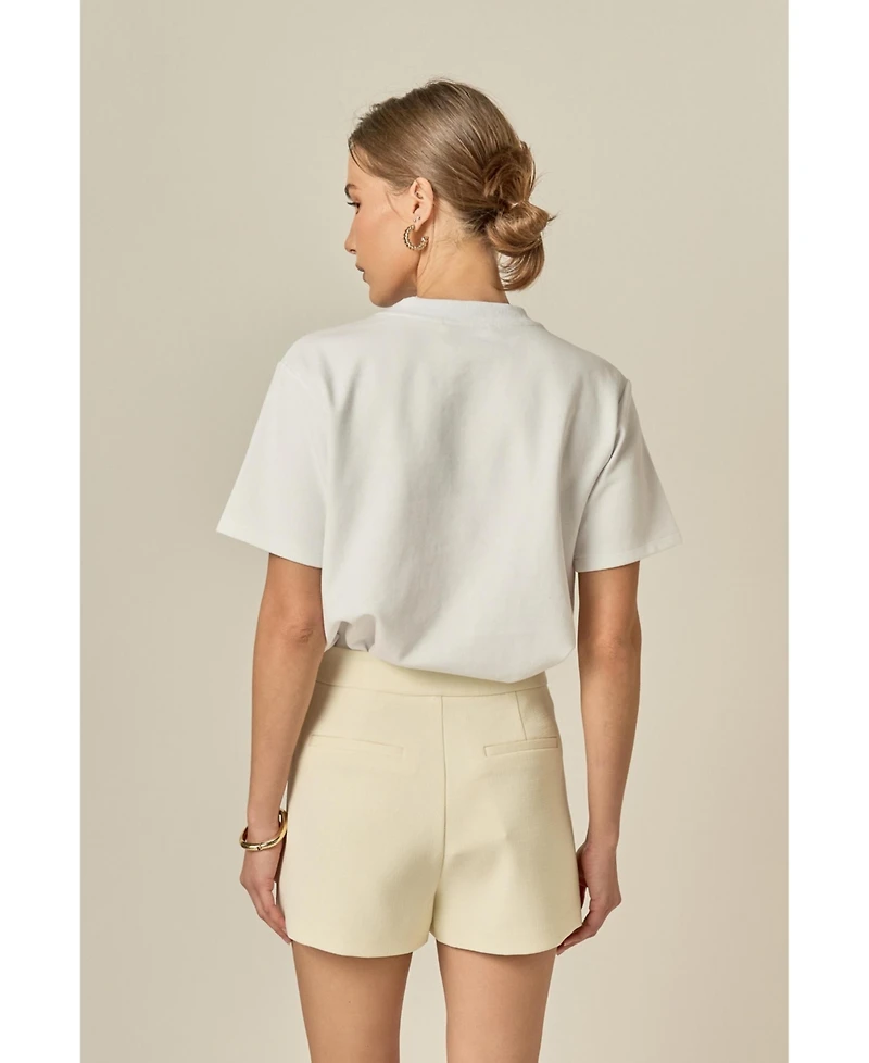 English Factory Women's Pearl Seashell T-Shirt