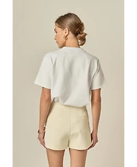 English Factory Women's Pearl Seashell T-Shirt