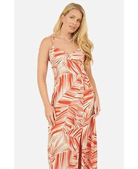 Yumi Women's Sleeveless V-Neck Cross Back Maxi Dress