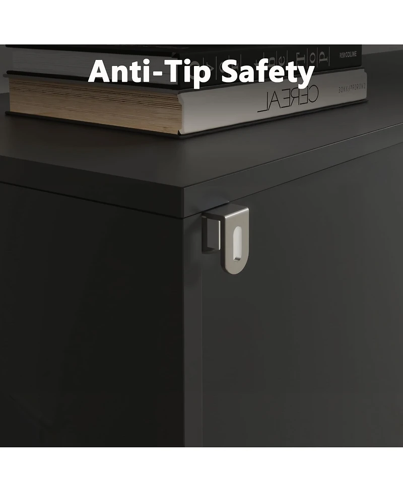 gaomon Tall Modern Bookcase with 3 Shelves and Large Storage Cabinet, Adjustable Sideboard