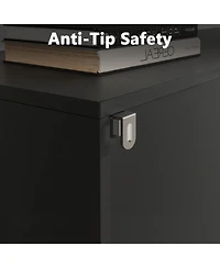 gaomon Tall Modern Bookcase with 3 Shelves and Large Storage Cabinet, Adjustable Sideboard