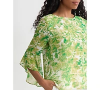 Kasper Women's Ruffle-Cuff 3/4-Sleeve Top