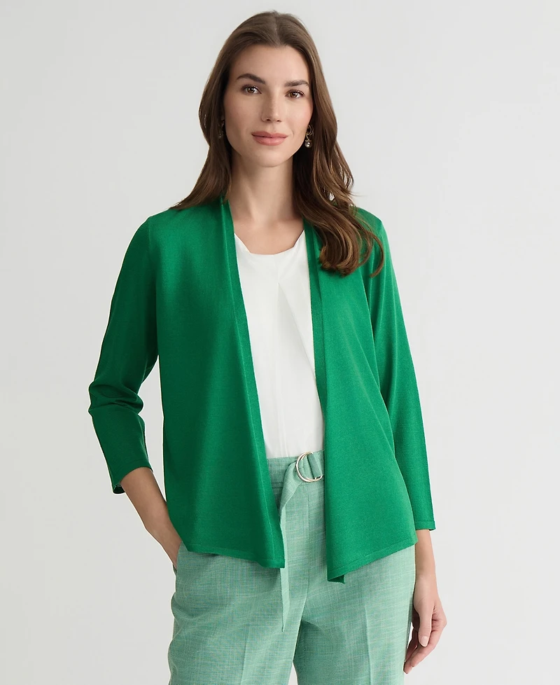 Kasper Women's Self Edge A-Line Cardigan Sweater, Regular & Petite