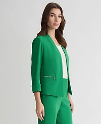 Kasper Women's Zip-Pocket 3/4-Sleeve Blazer, Regular & Petite