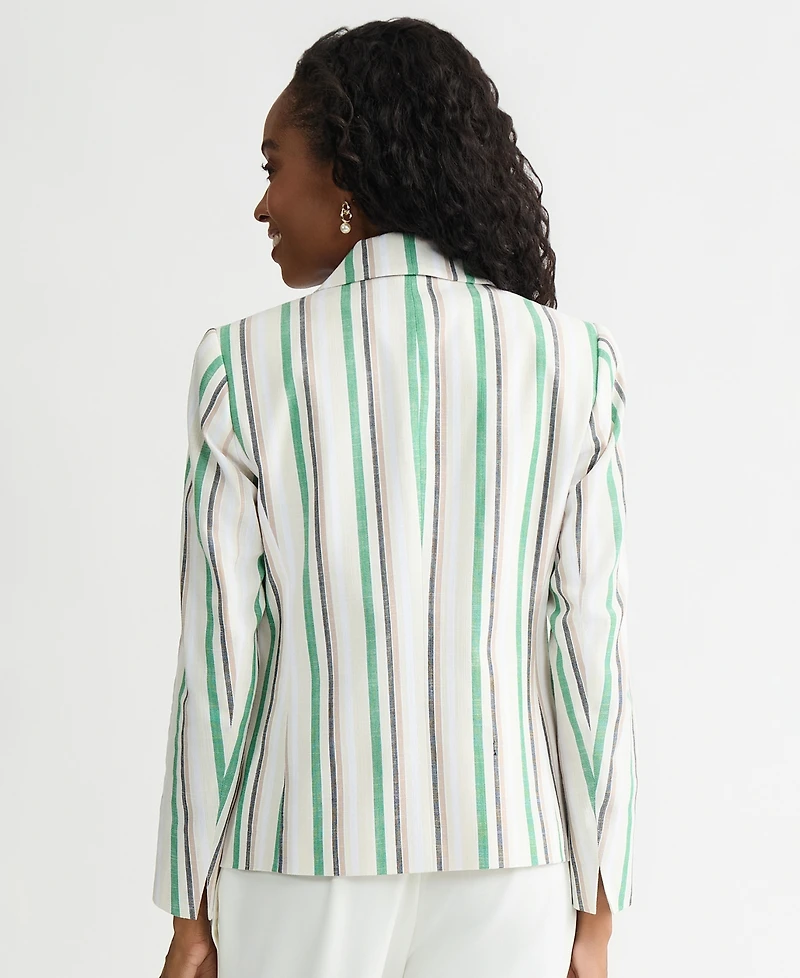 Kasper Women's Striped Flap-Pocket Blazer