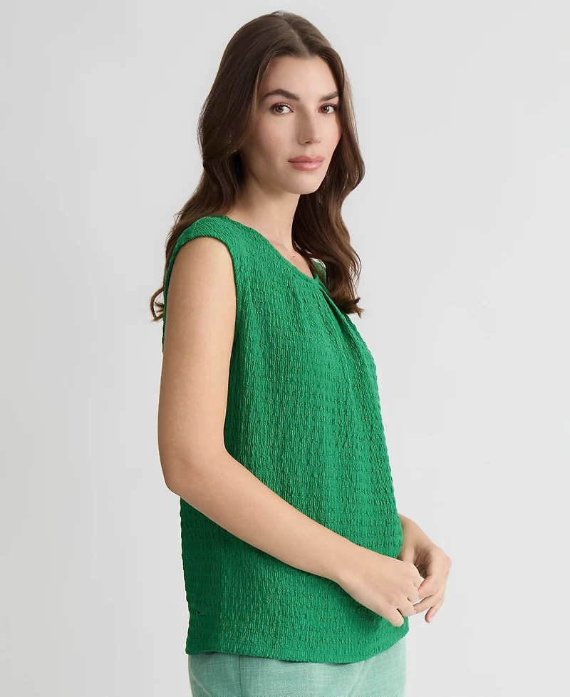 Kasper Women's Textured Knit Keyhole Top