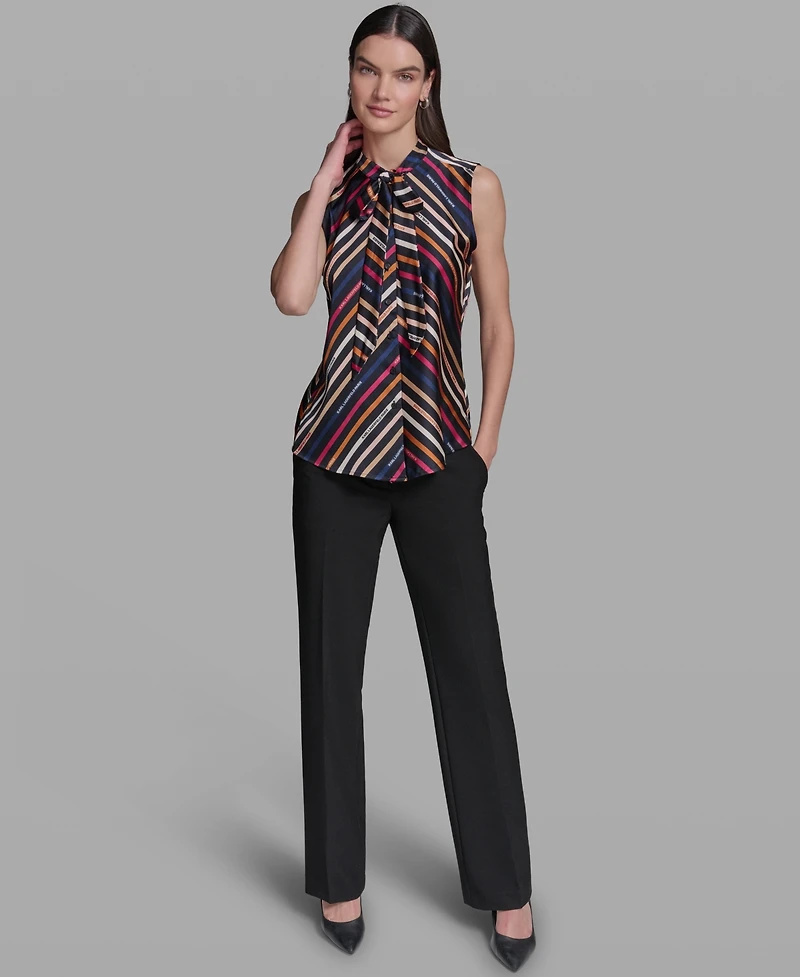 Karl Lagerfeld Paris Women's Tie V-Neck Sleeveless Top