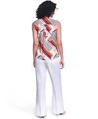 Karl Lagerfeld Paris Women's Tie V-Neck Top