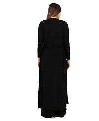 24seven Comfort Apparel Women's Long-Sleeve Jacket and Wide-Leg Pant Set