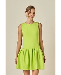 English Factory Women's Peplum Sleeveless Knit Dress