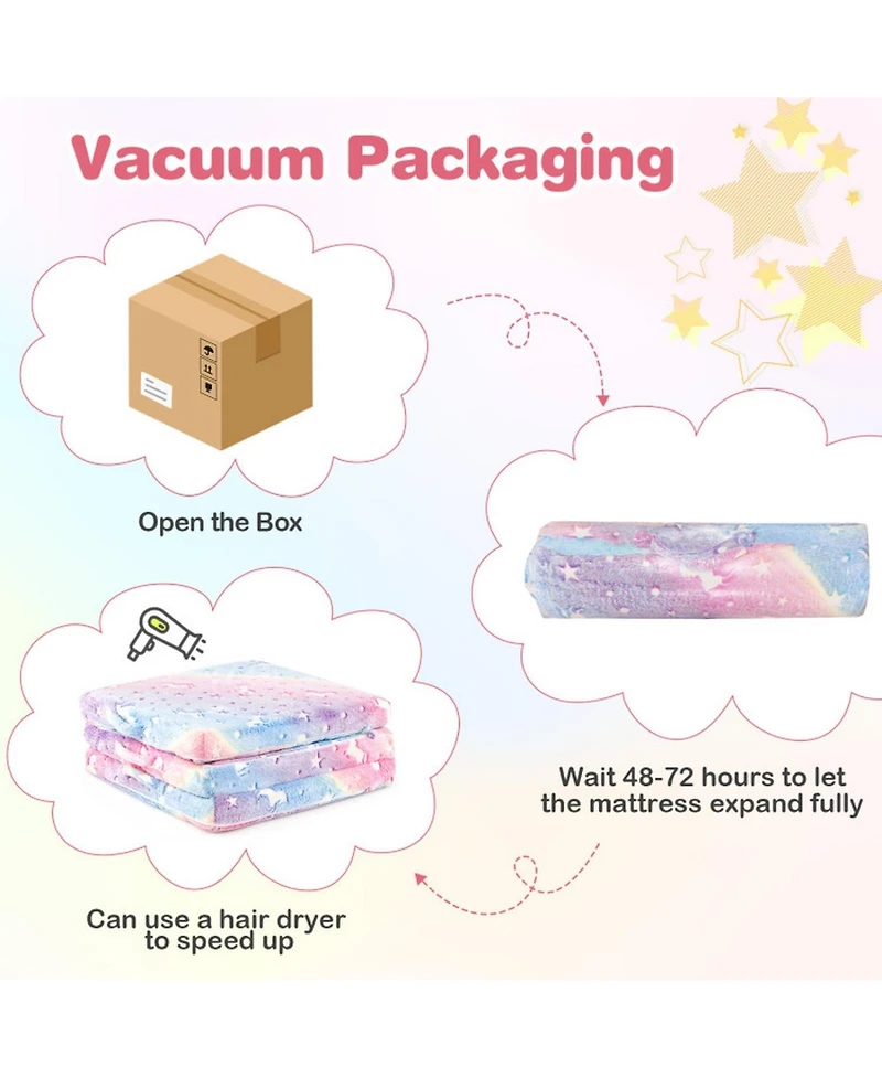 Gouun Tri-Fold Kids Sleeping Pad with Glow-in-the-Dark Cover