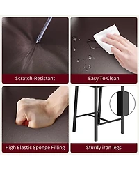 gaomon Set of Pu Leather Bar Stools with Backrest