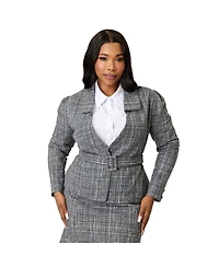 Unique Vintage Plus 1940s Tweed Belted Jacket
