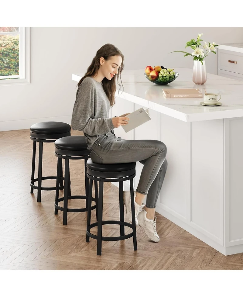 gaomon Dining Chair Swivel Bar Stool , Counter Height Bar Stool for Kitchen Dining Room