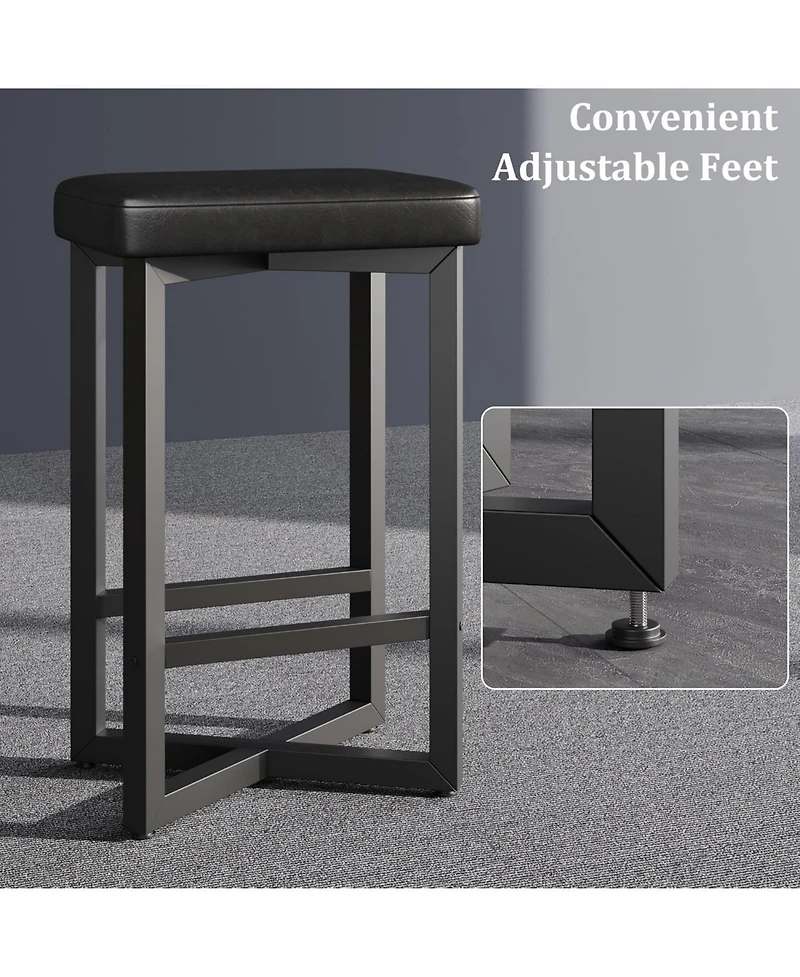 gaomon Dining Chair Bar Stools Set of 24.6 inch Counter Height Backless Barstools for Kitchen Dining Room