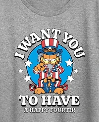 Hybrid Apparel Plus Garfield Want You to Have Happy Fourth Short-Sleeve Graphic T-Shirt