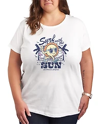 Hybrid Apparel Plus Instant Message Surf with the Sun Short-Sleeve Graphic T-Shirt