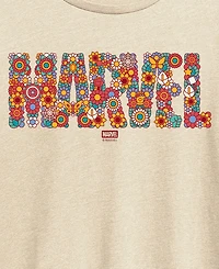 Hybrid Apparel Plus Marvel Logo Florals Short-Sleeve Graphic T-Shirt