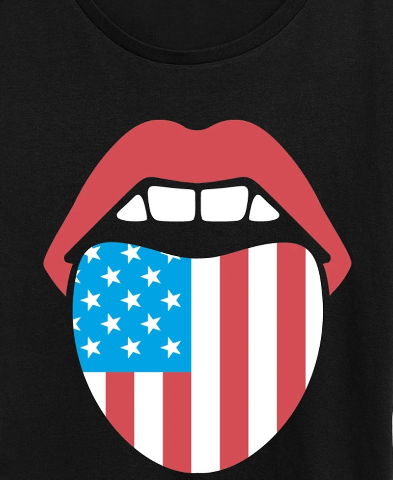 Hybrid Apparel Plus Instant Message Usa Flag Tongue Short-Sleeve Graphic T-Shirt