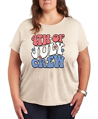 Hybrid Apparel Plus Instant Message Fourth of July Crew Short-Sleeve Graphic T-Shirt