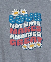 Hybrid Apparel Plus Instant Message Love Not Hate Makes America Great Racerback Graphic Tank Top
