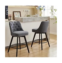 gaomon Dining Chair Bar Stools Set Of 2. Modern Swivel Counter Height Bar Stools for Kitchen Dining Room