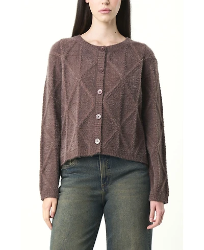 Velez Women's Diamond Pattern Knitted Cardigan