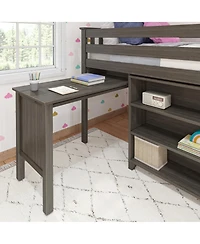 Max & Lily Twin-Size Low Loft With Pull-Out Desk and 3-Shelf Bookcases