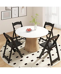 Gouun Resin Folding Chairs Set of 4 with Padded Seats