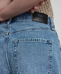 Dkny Jeans Women's High Rise Relaxed Cotton Denim Bermuda Shorts