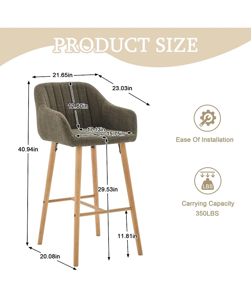 Rainsken Modern Bar Stools Set of 2