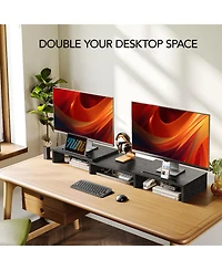 Gnuadz Dual Monitor Stand Riser Adjustable Desktop Organizer