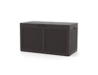 sumyeg 100 Gallon Resin Deck Box Outdoor Waterproof Storage Bench