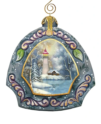 G.DeBrekht Hand Painted Scenic Ornament Harbor Light