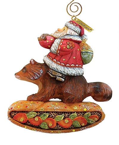 G.DeBrekht Santa on Raccoon Ornament