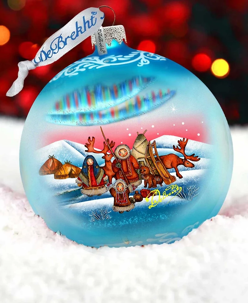 G.DeBrekht Northern Light Glass Ball Ornament